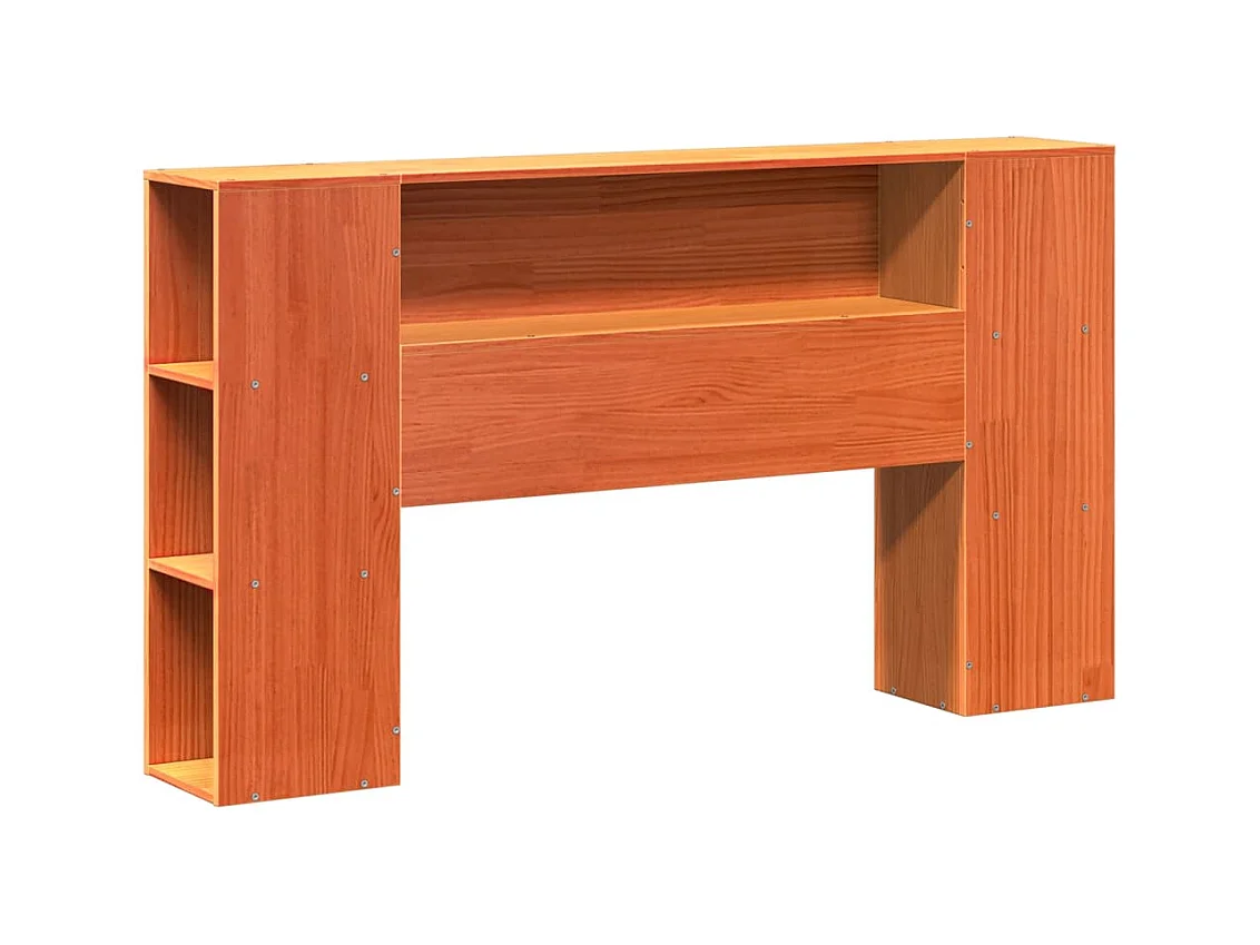 Cama sin colchón madera maciza pino marrón cera 150x200 cm