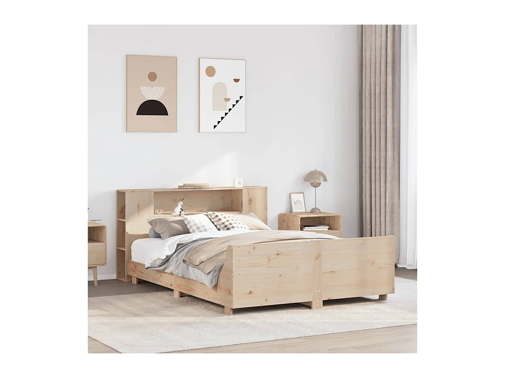 Cadre de lit sans matelas 120x190 cm bois de pin massif