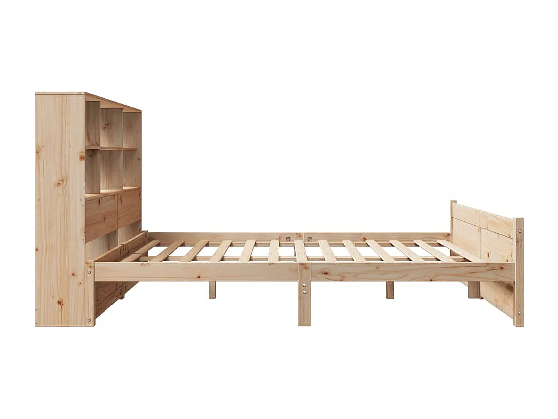 Cama com estante sem colchão 140x190 cm pinho maciço