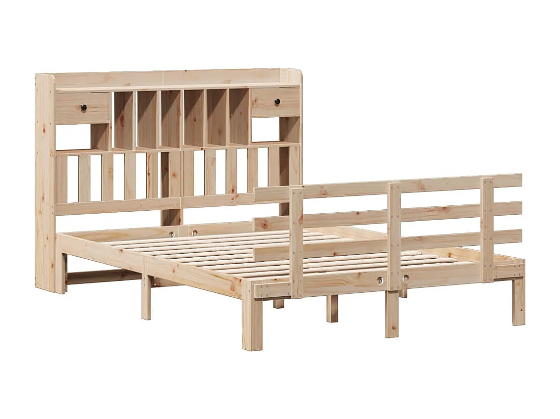 Cama com estante sem colchão 160x200 cm pinho maciço