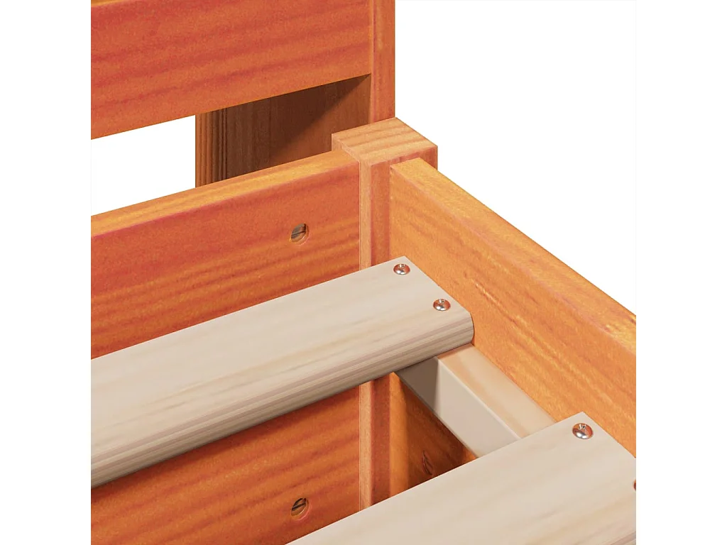 Cadre de lit sans matelas cire marron 200x200cm bois pin massif