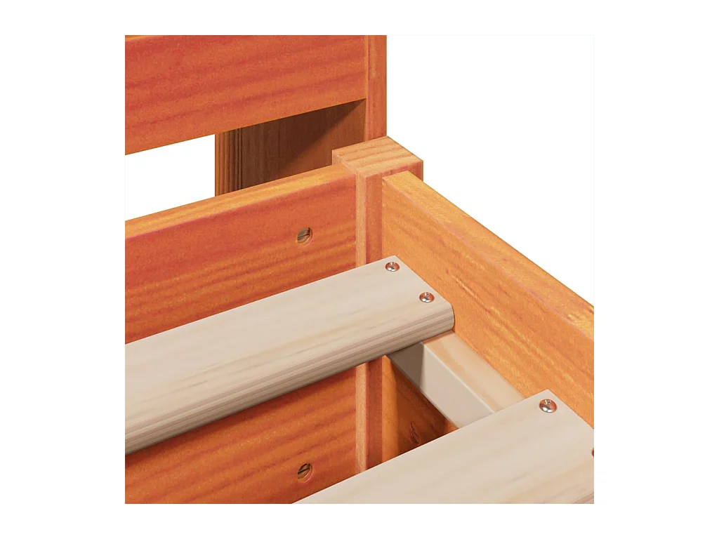 Cadre de lit sans matelas cire marron 200x200cm bois pin massif