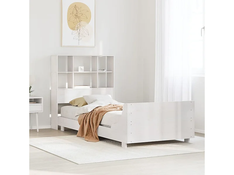 Cadre de lit sans matelas blanc 90x190 cm bois de pin massif