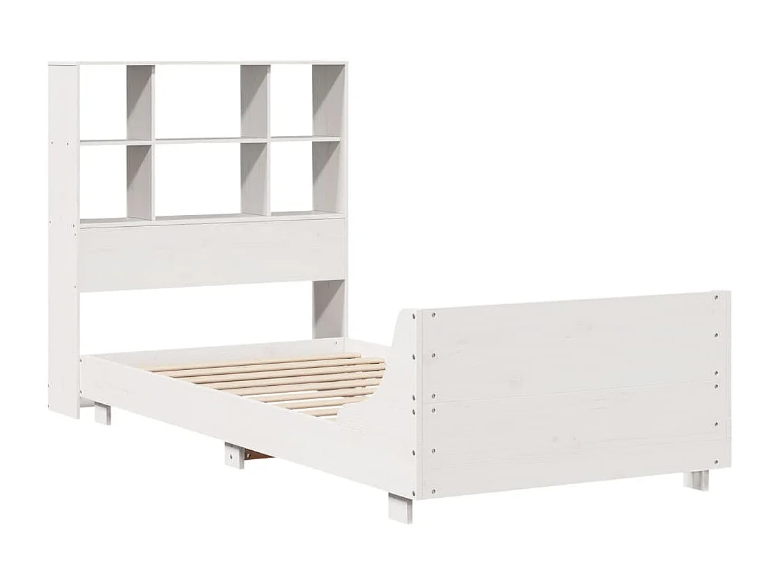 Cama sem colchão 90x190 cm madeira de pinho maciça branco