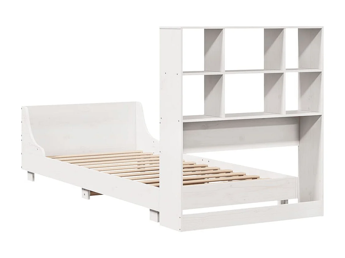 Cama sem colchão 90x190 cm madeira de pinho maciça branco