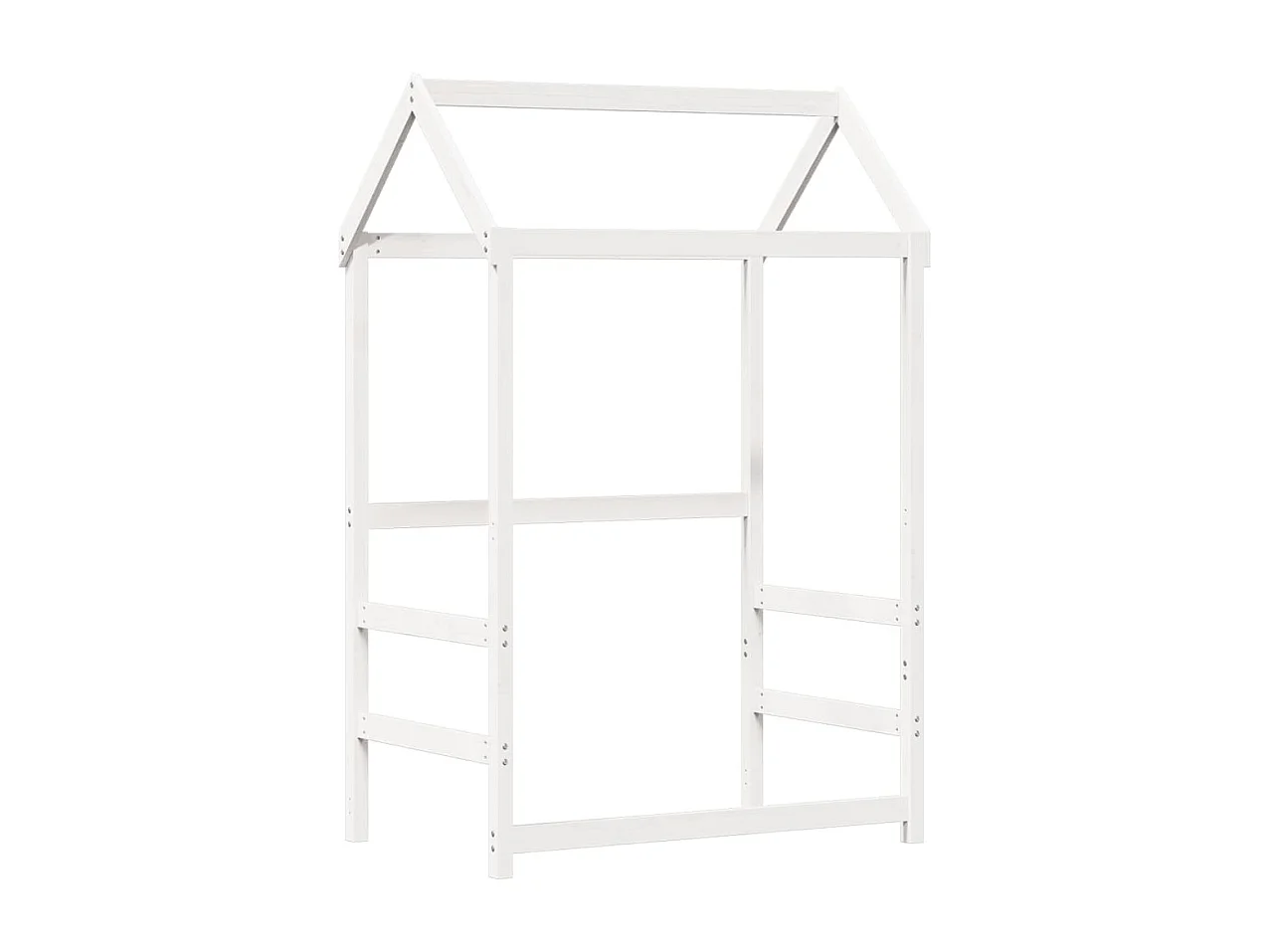 Estrutura de cama com telhado 75x190 cm pinho maciço branco