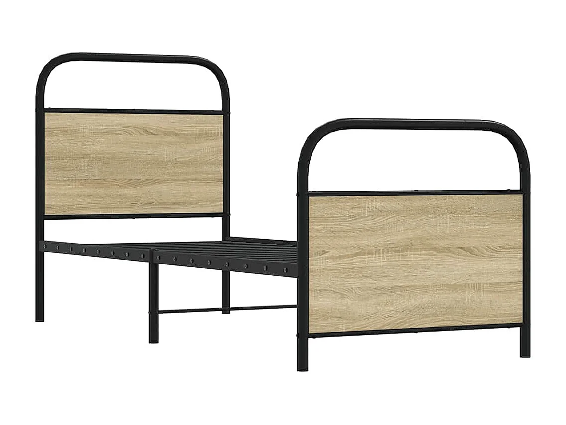 Estructura de cama sin colchón 75x190 cm madera roble Sonoma