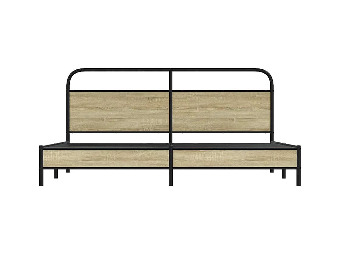 Cadre de lit en métal sans matelas chêne sonoma 180x200 cm