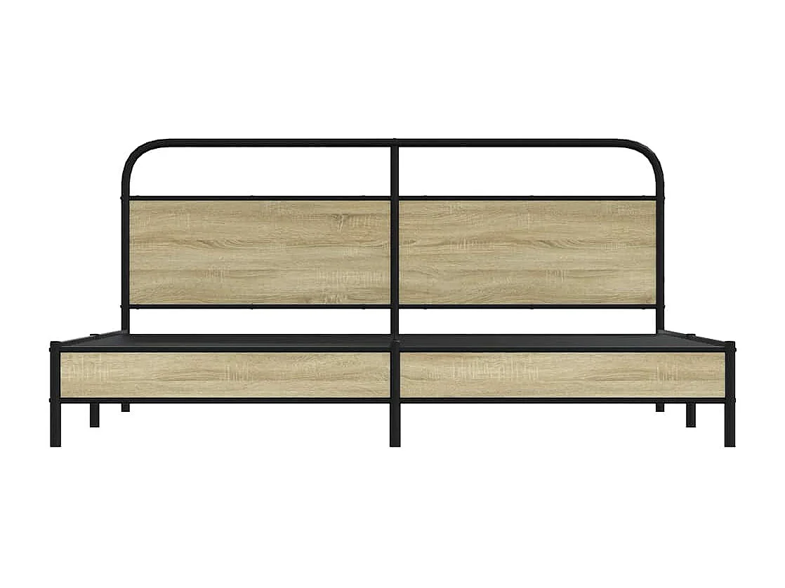 Cadre de lit en métal sans matelas chêne sonoma 180x200 cm