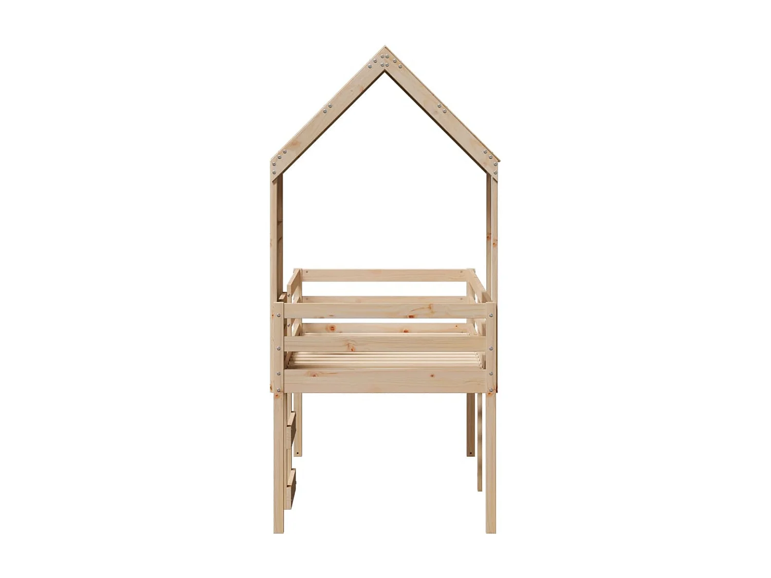 Lit haut avec toit 90x190 cm bois de pin massif