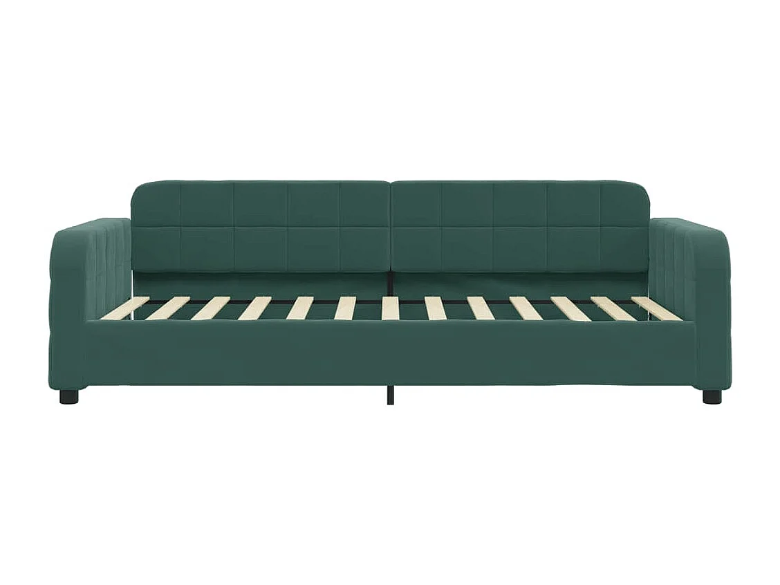 Lit de jour avec matelas vert foncé 100x200 cm velours