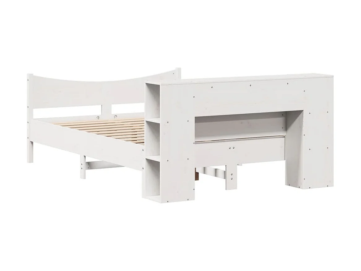 Estructura de cama sin colchón madera maciza blanca 120x190 cm