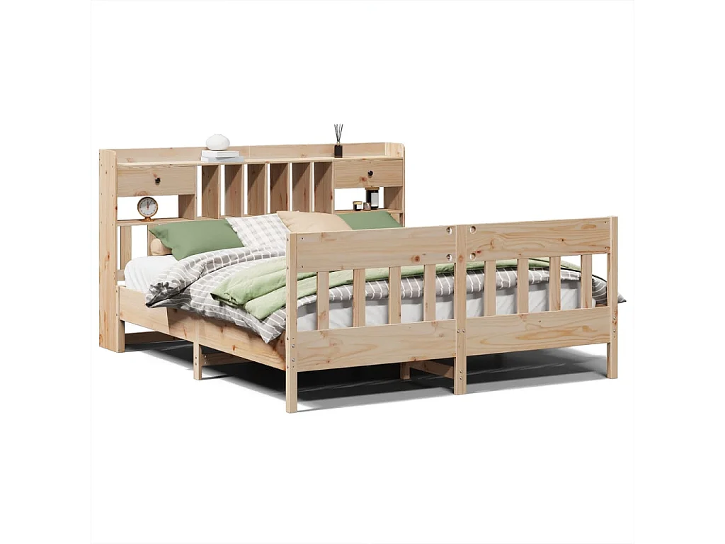 Estructura de cama sin colchón madera maciza de pino 180x200 cm