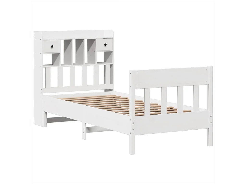 Cadre de lit sans matelas blanc 90x190 cm bois de pin massif