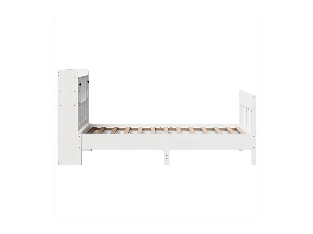 Cadre de lit sans matelas blanc 90x190 cm bois de pin massif