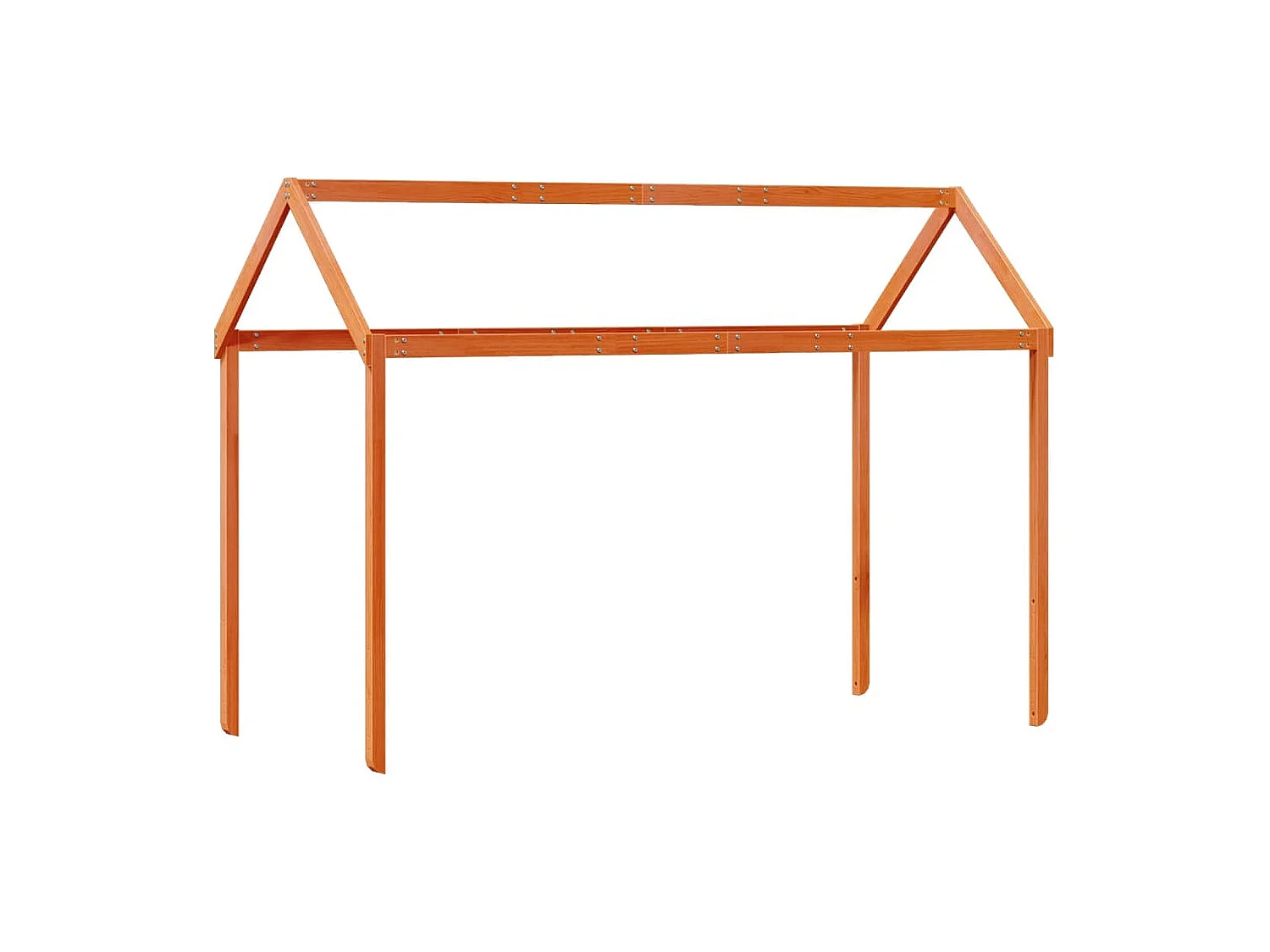 Cama alta com telhado 75x190 cm pinho maciço castanho-mel