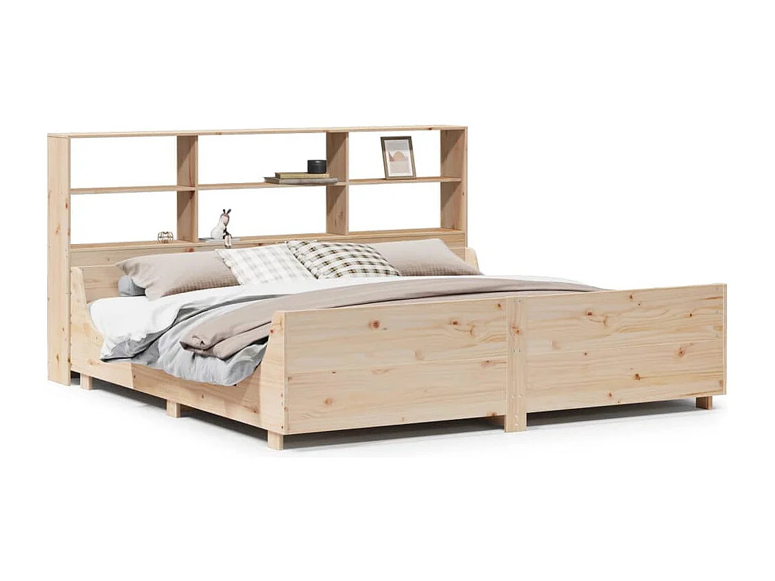 Cama com estante sem colchão 180x200 cm madeira maciça