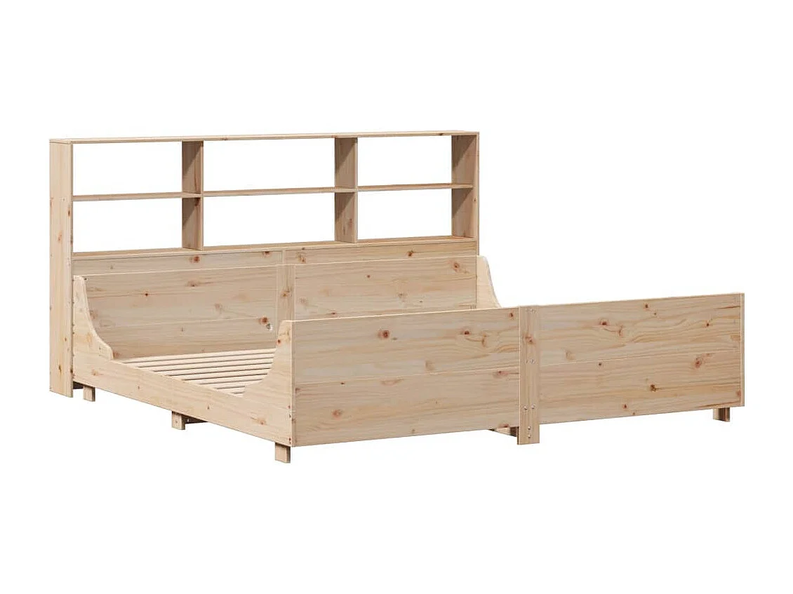 Lit bibliothèque sans matelas 180x200 cm bois massif