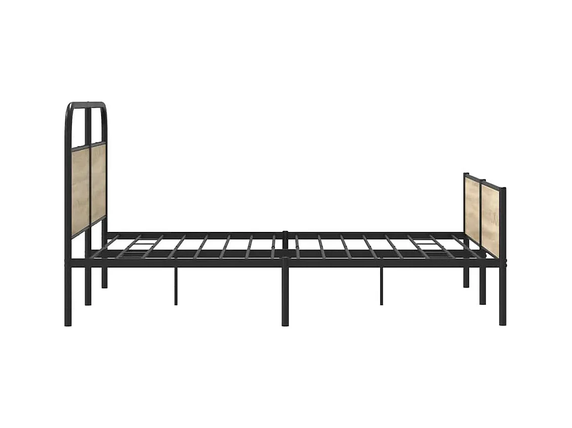 Estrutura de cama sem colchão 160x200 cm metal carvalho fumado