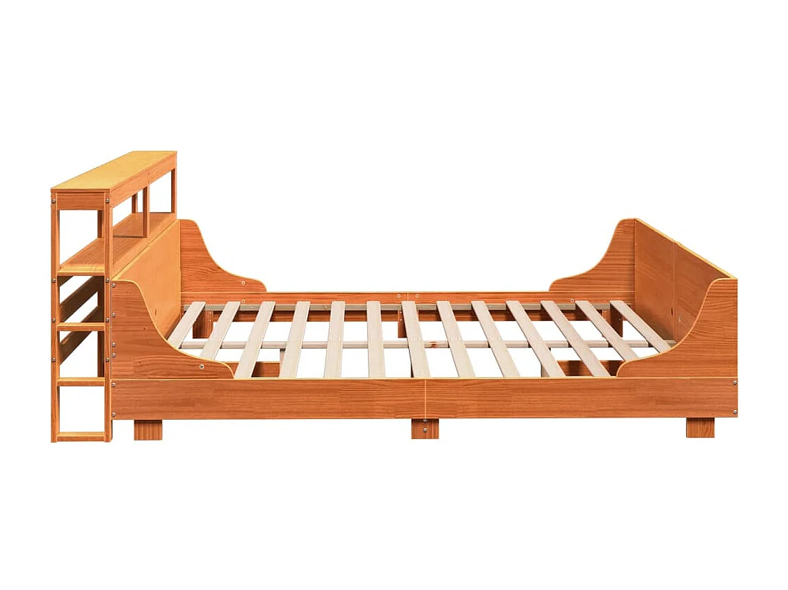 Cadre de lit sans matelas cire marron 200x200cm bois pin massif