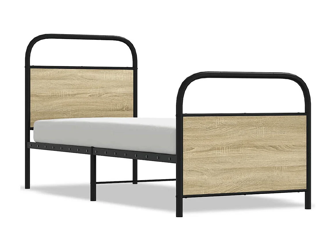 Cadre de lit sans matelas 80x200cm chêne sonoma bois ingénierie
