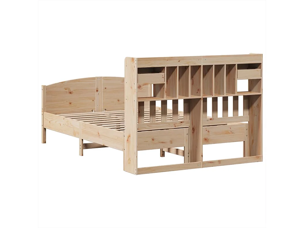Cama com estante sem colchão 150x200 cm pinho maciço
