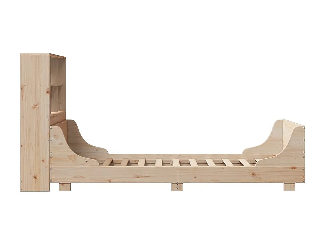 Cama con estantería sin colchón madera maciza 90x200 cm