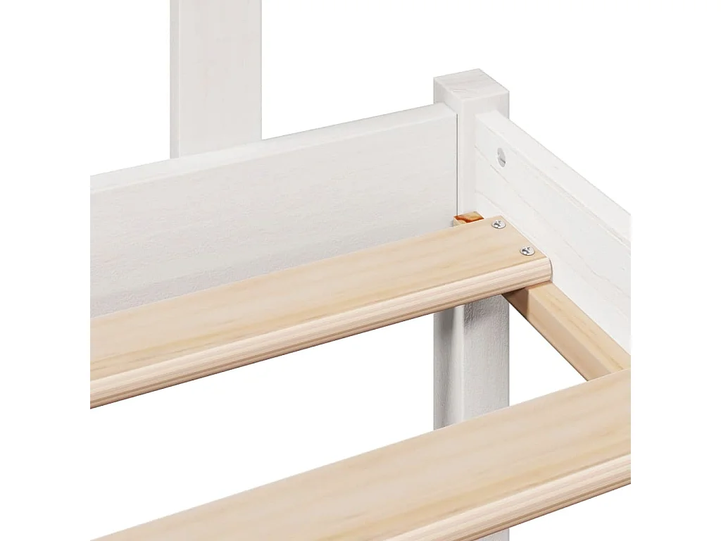 Cama com estante sem colchão 90x190 cm pinho maciço branco