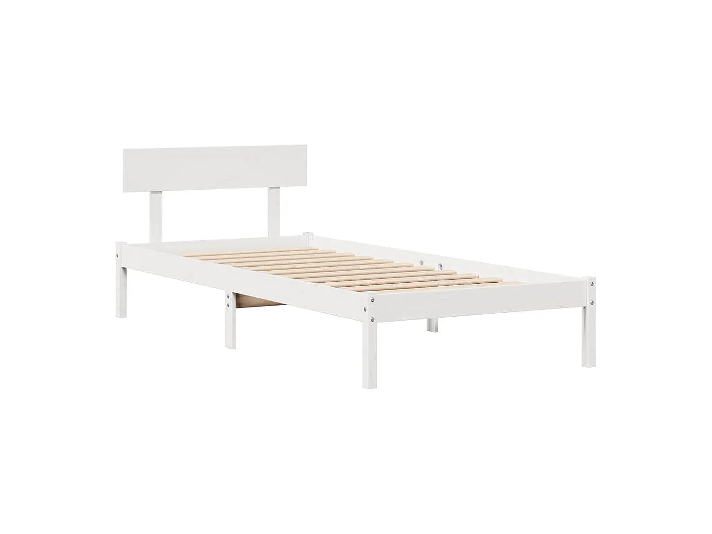Cama con estantería sin colchón madera maciza de pino 90x190 cm