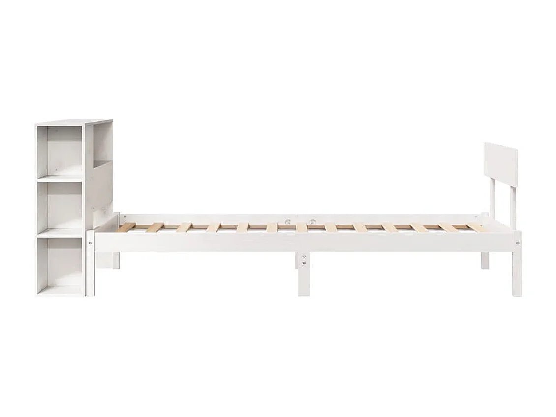 Cama con estantería sin colchón madera maciza de pino 90x190 cm