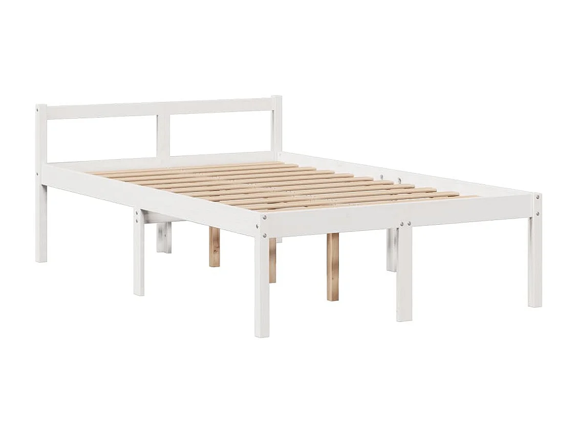 Cama com estante sem colchão 135x190 cm pinho maciço branco