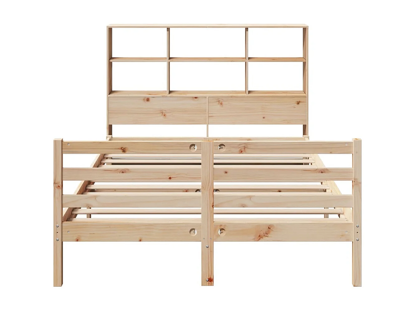 Cama con estantería sin colchón madera maciza de pino 160x200cm