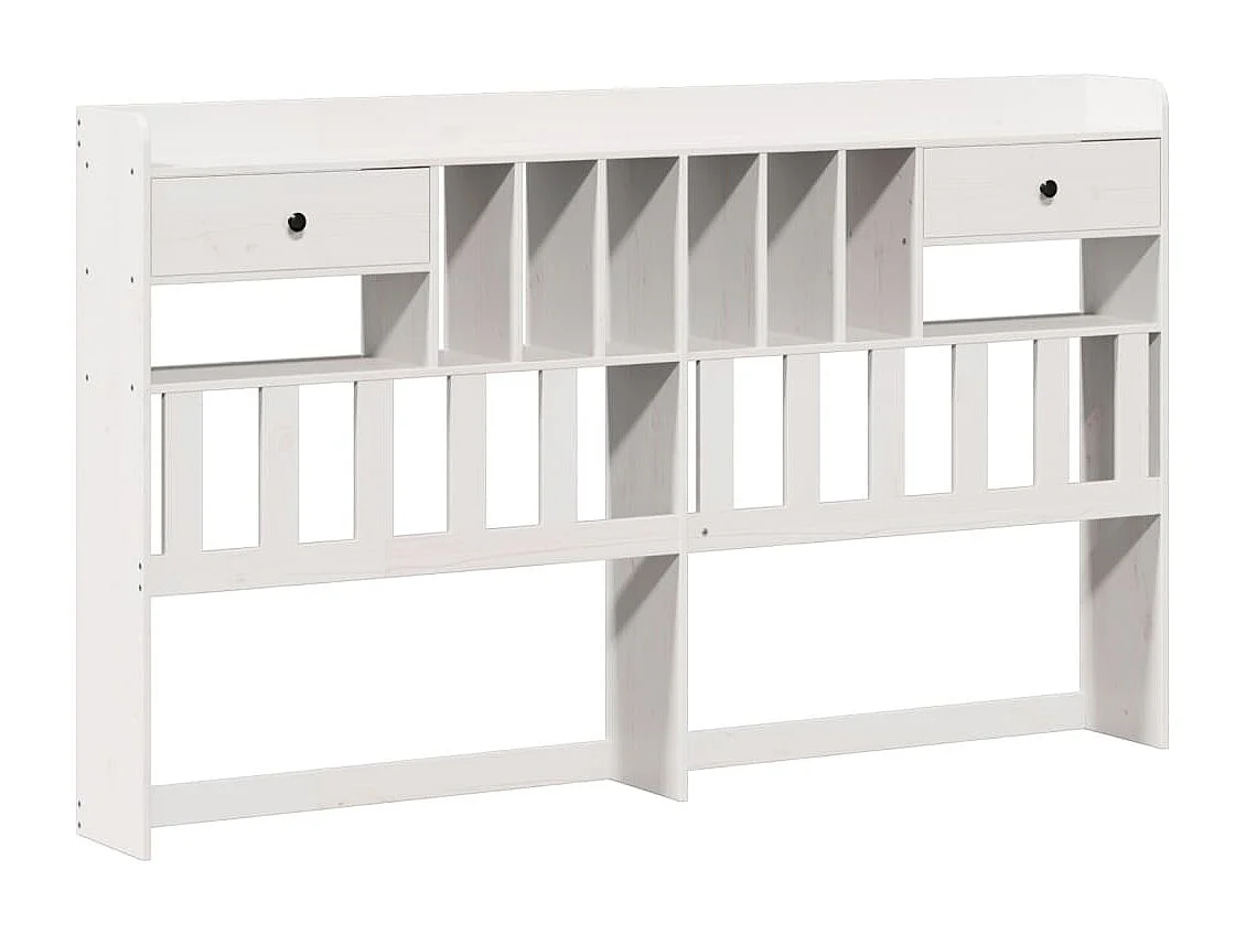 Lit bibliothèque sans matelas blanc 180x200 cm bois pin massif