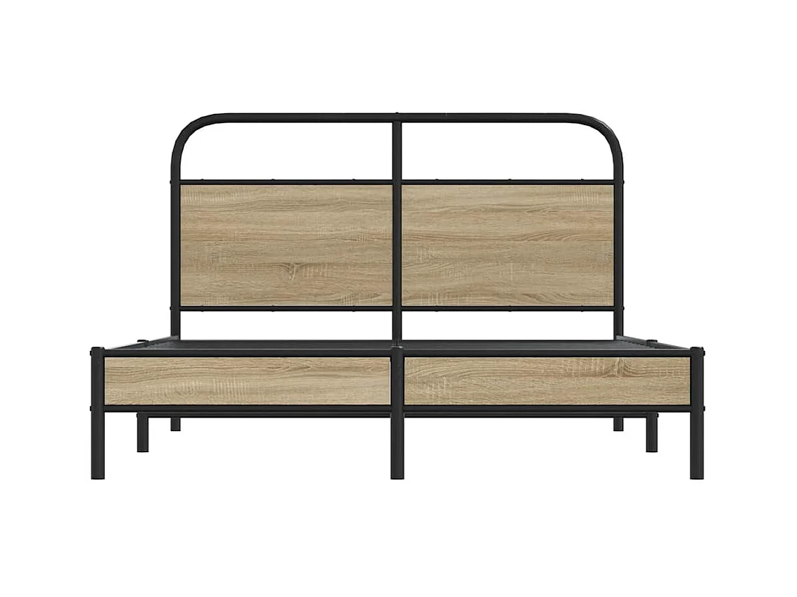 Cadre de lit sans matelas 140x190 cm chêne fumé bois ingénierie
