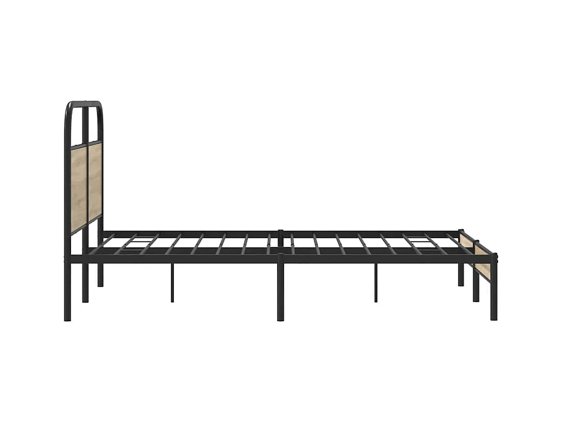 Cadre de lit sans matelas 140x190 cm chêne fumé bois ingénierie