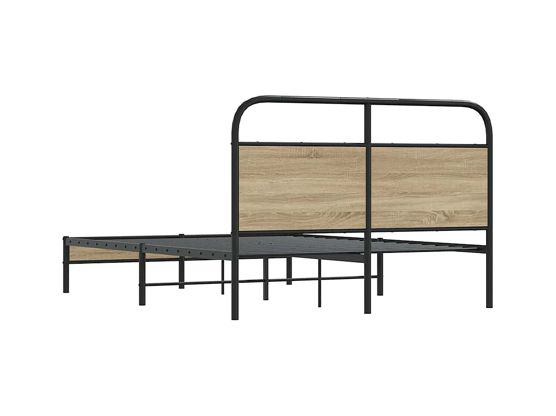 Cadre de lit sans matelas 140x190 cm chêne fumé bois ingénierie