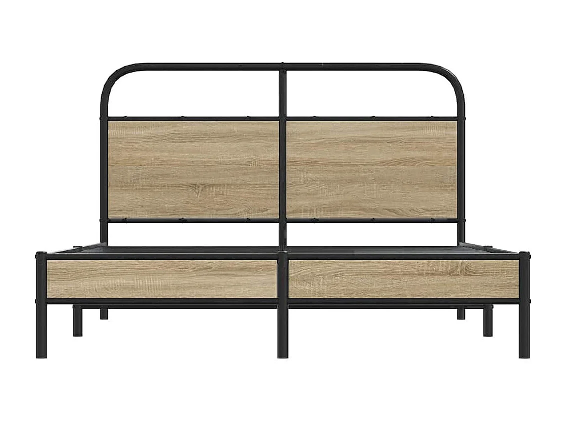 Cadre de lit sans matelas 140x190 cm chêne fumé bois ingénierie