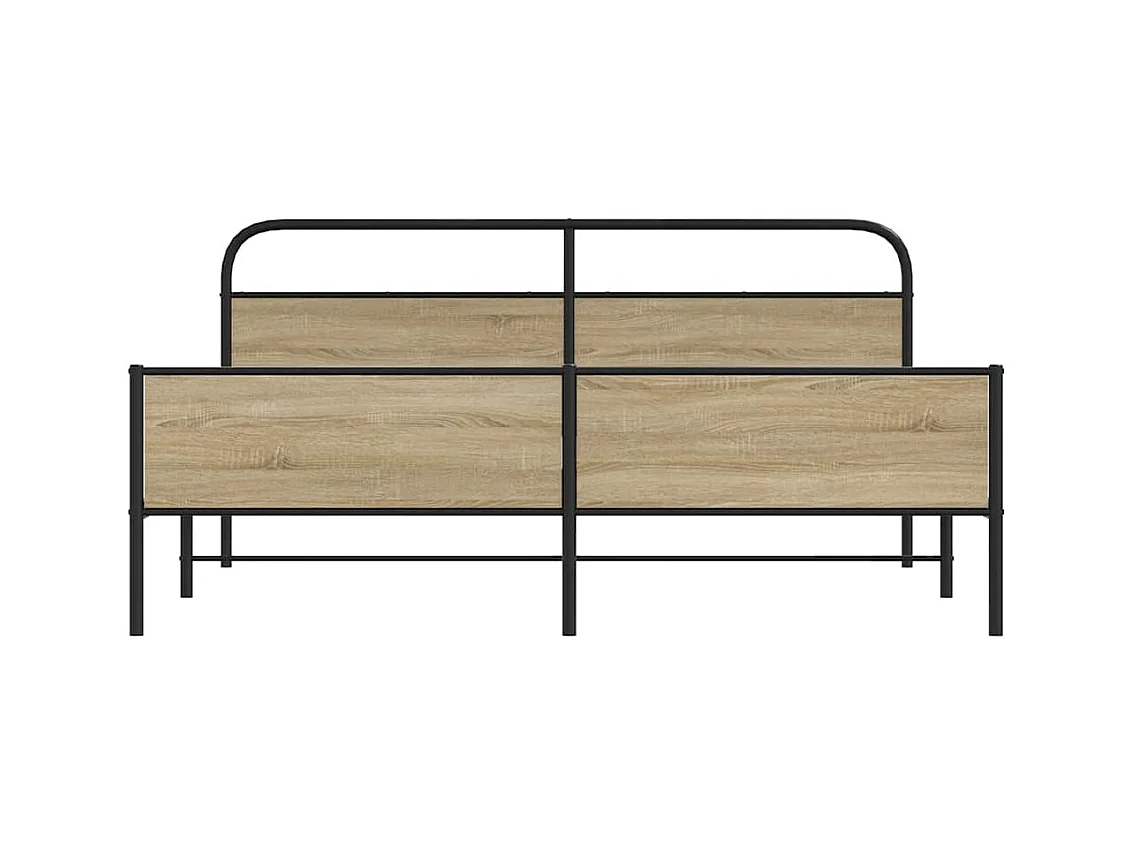 Estructura de cama sin colchón metal roble ahumado 193x203 cm