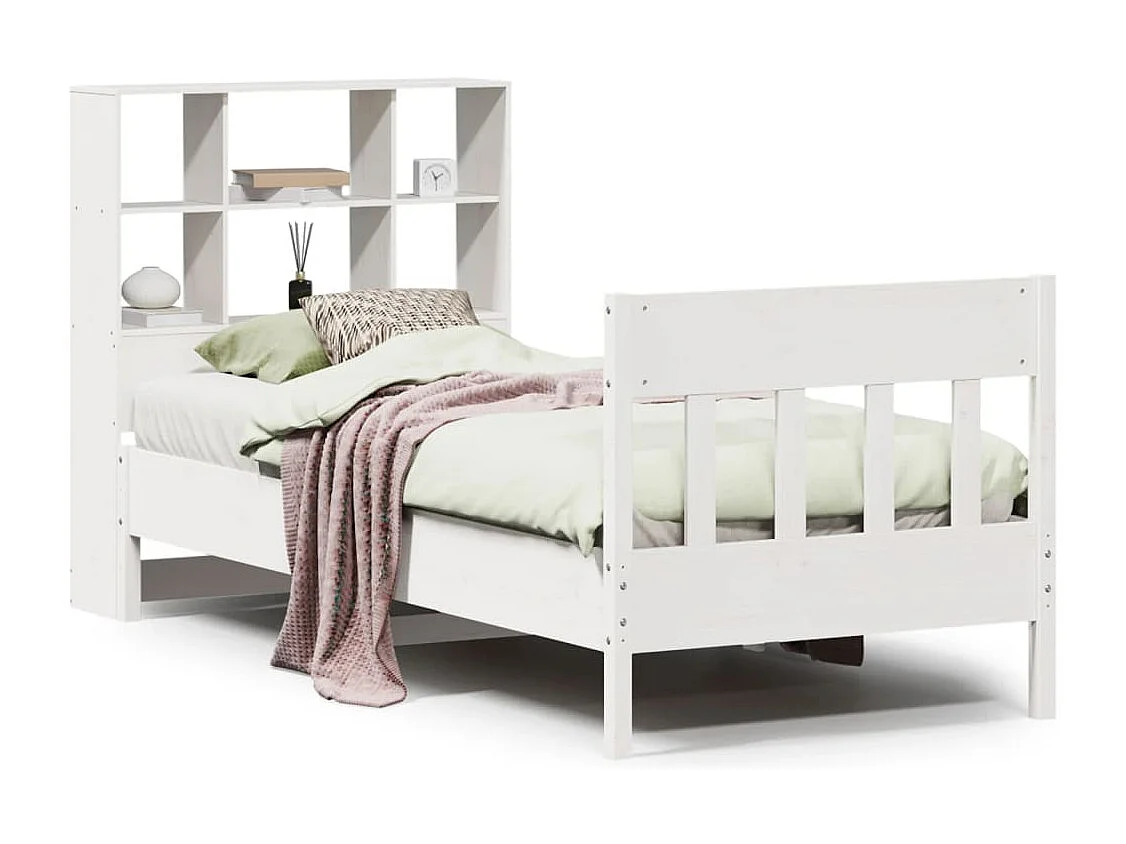 Cama sem colchão 90x190 cm madeira de pinho maciça branco
