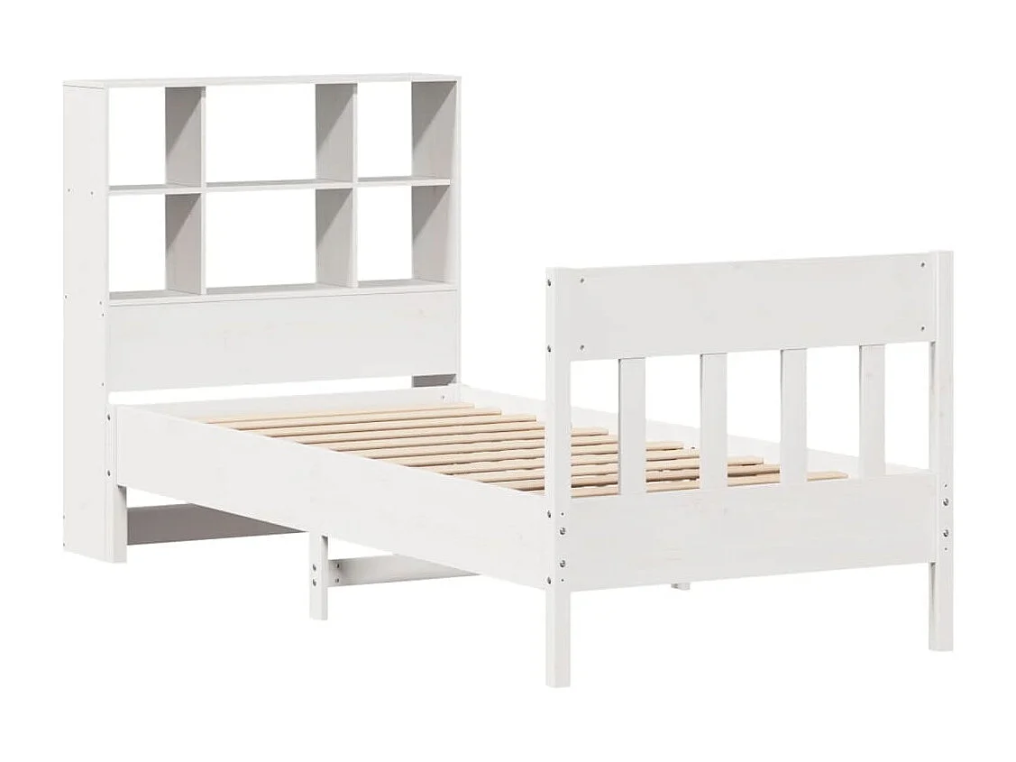 Cama sem colchão 90x190 cm madeira de pinho maciça branco