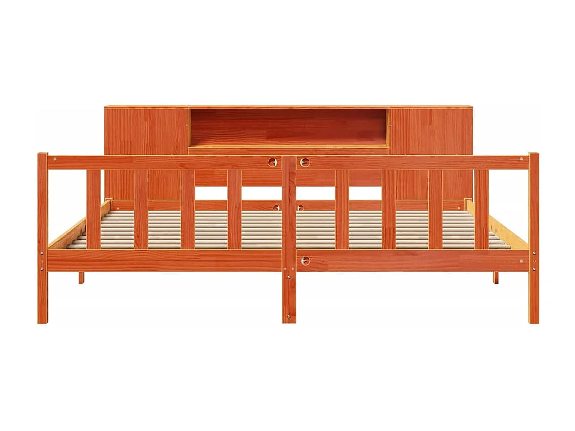 Cama com estante sem colchão 200x200 cm pinho maciço