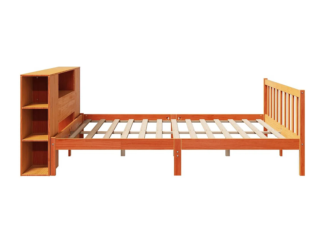 Cama com estante sem colchão 200x200 cm pinho maciço