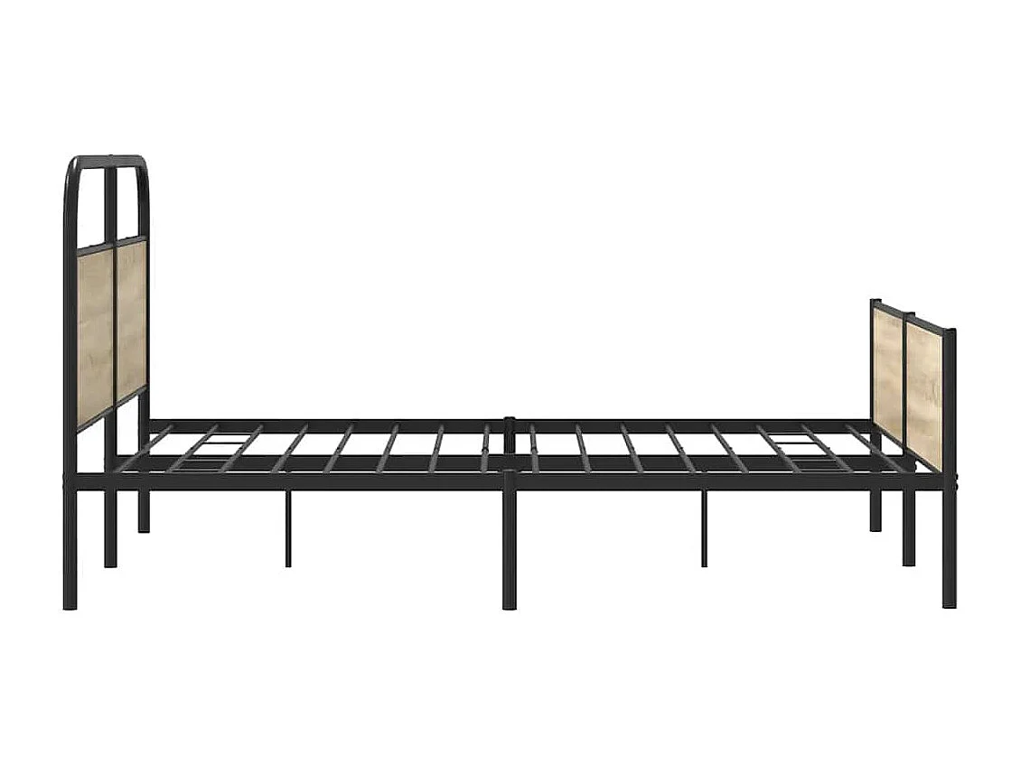 Cadre de lit en métal sans matelas chêne fumé 180x200 cm