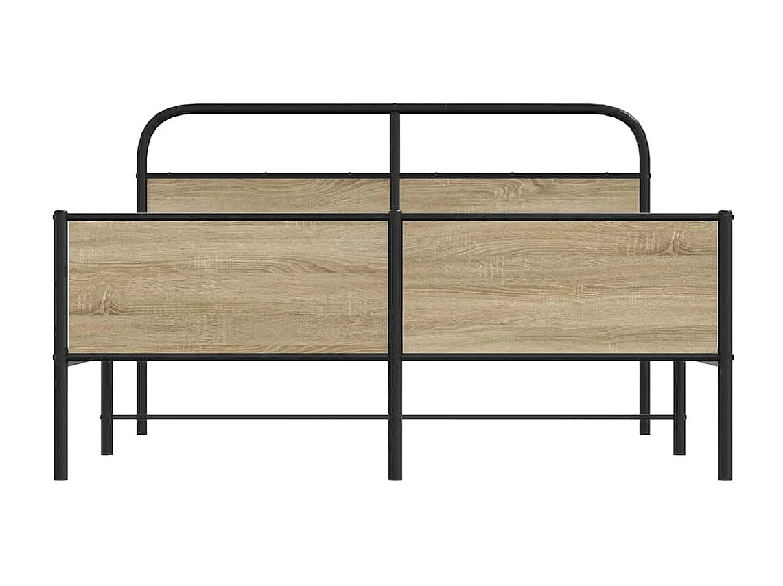 Estructura de cama sin colchón metal roble ahumado 180x200 cm