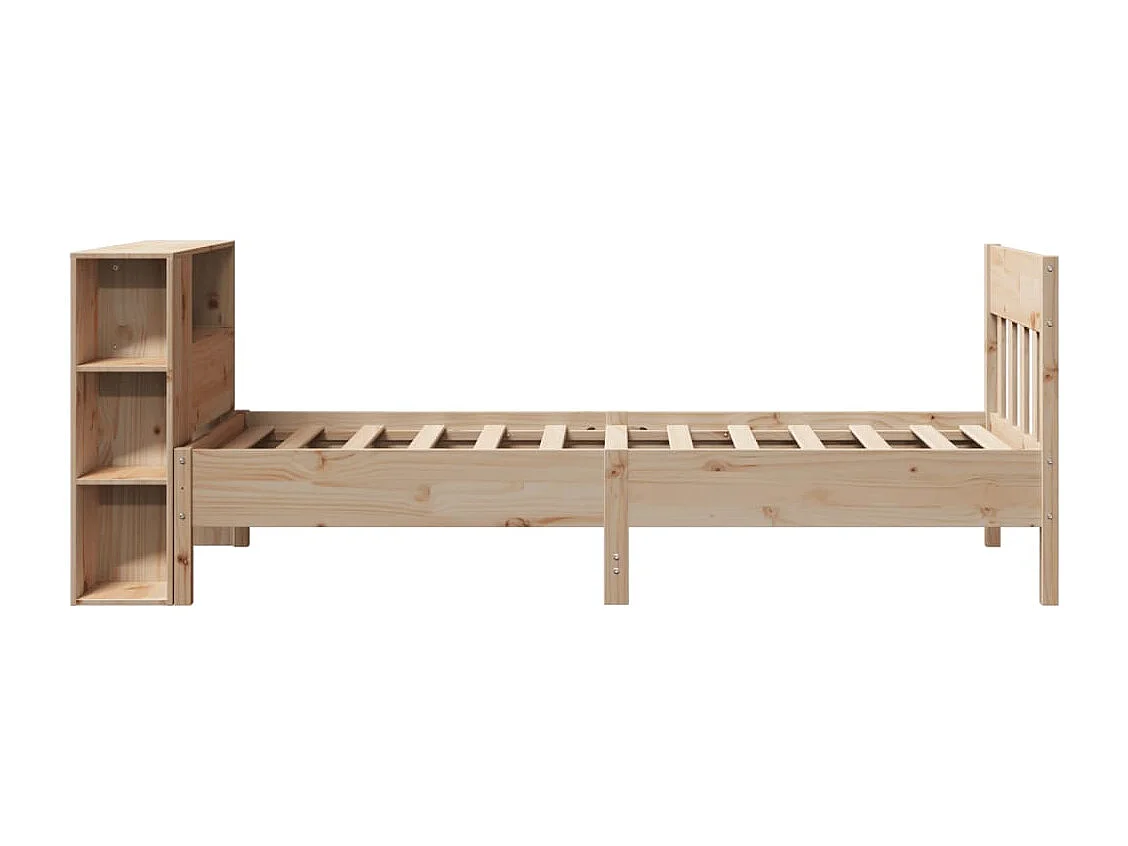 Cama com estante sem colchão 90x190 cm pinho maciço