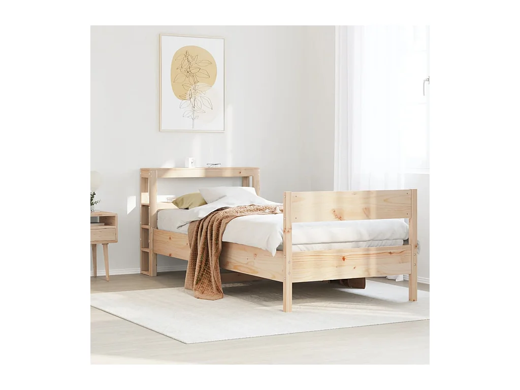 Cadre de lit sans matelas 75x190 cm bois de pin massif