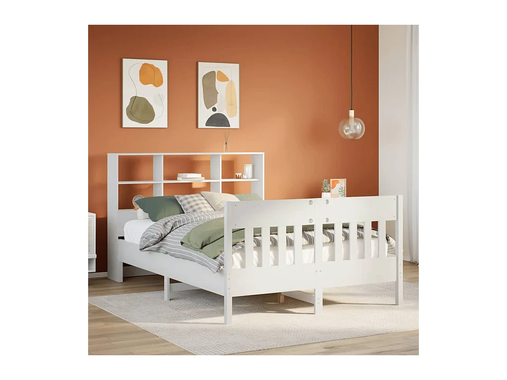 Estructura de cama sin colchón madera maciza de pino 160x200 cm