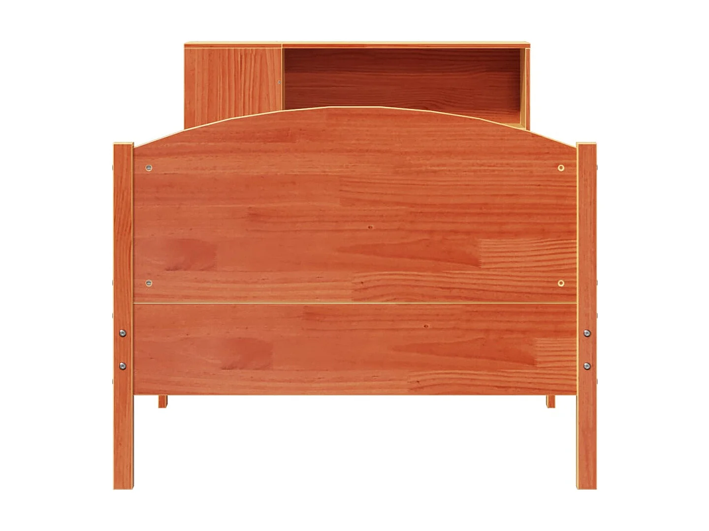 Cama con estantería sin colchón madera maciza marrón 75x190 cm