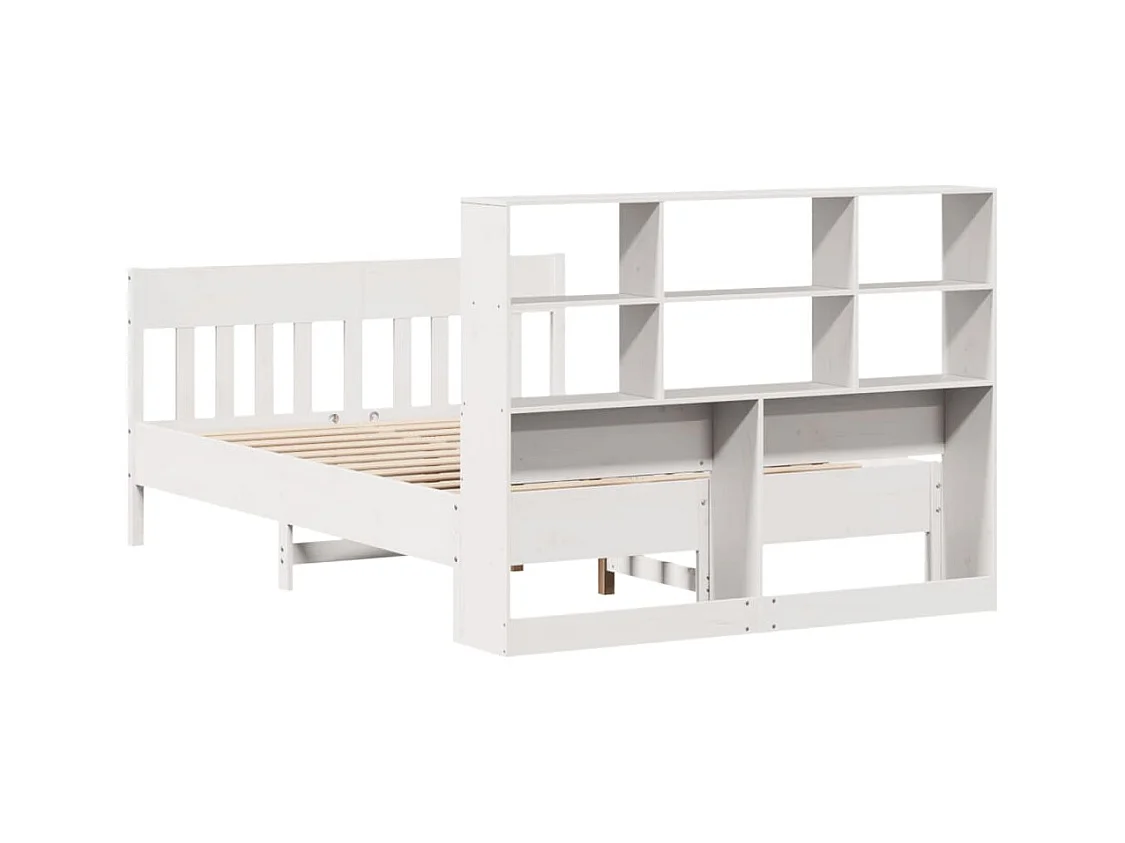 Cadre de lit sans matelas blanc 120x200 cm bois de pin massif