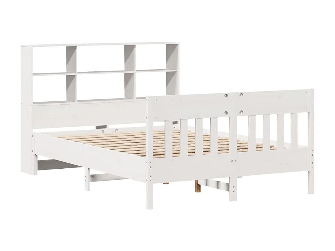Estructura de cama sin colchón madera de pino blanca 120x200 cm